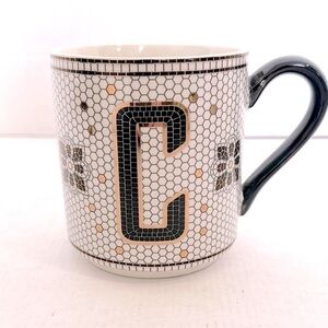 Anthropologie Monogrammed C Mug with Geometric Design